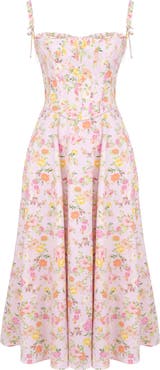 HOUSE OF CB Clarabelle Floral Print Sleeveless Maxi Dress