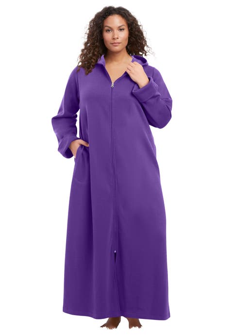 Long Hooded Fleece Sweatshirt Robe