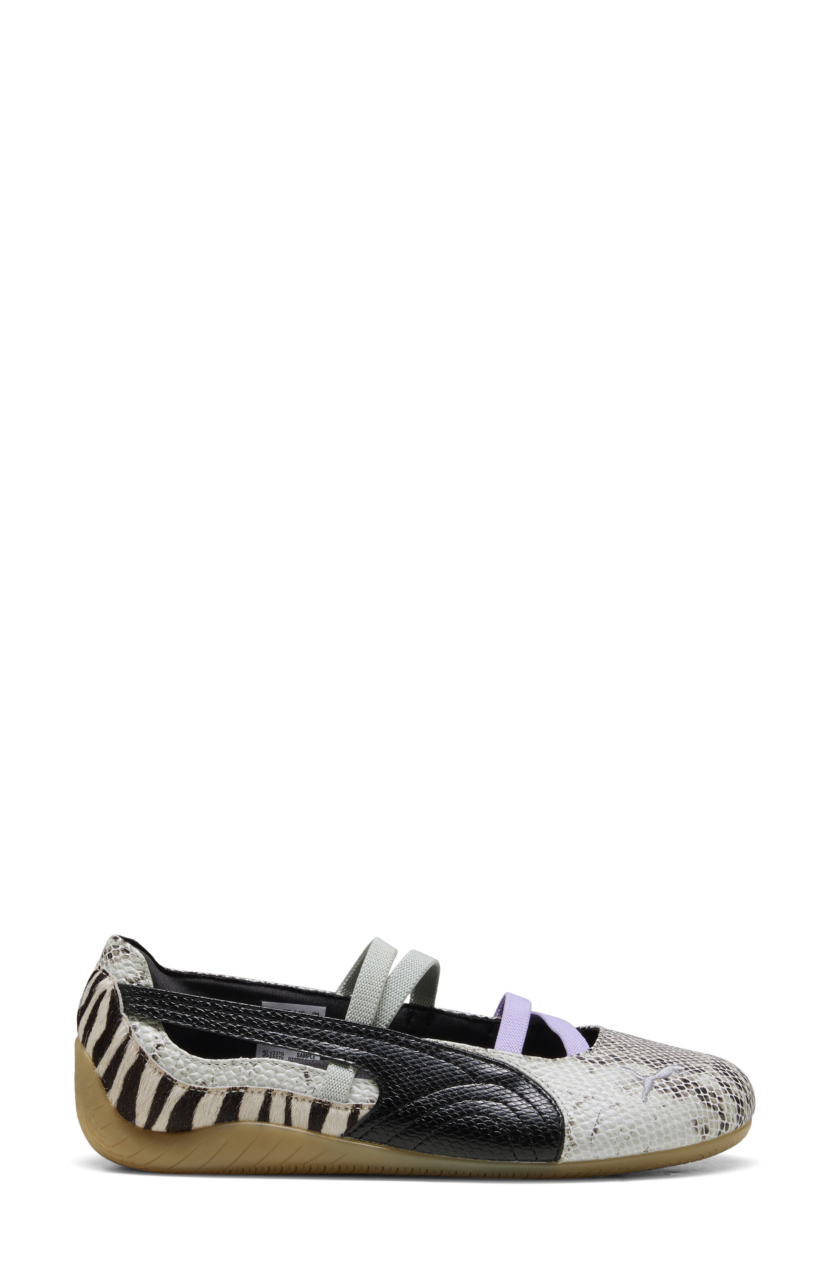 PUMA Speedcat Ballet Mixed Feel Genuine Calf Hair Sneaker, Alternate, color, Puma Black/ Cashew/ Lavender