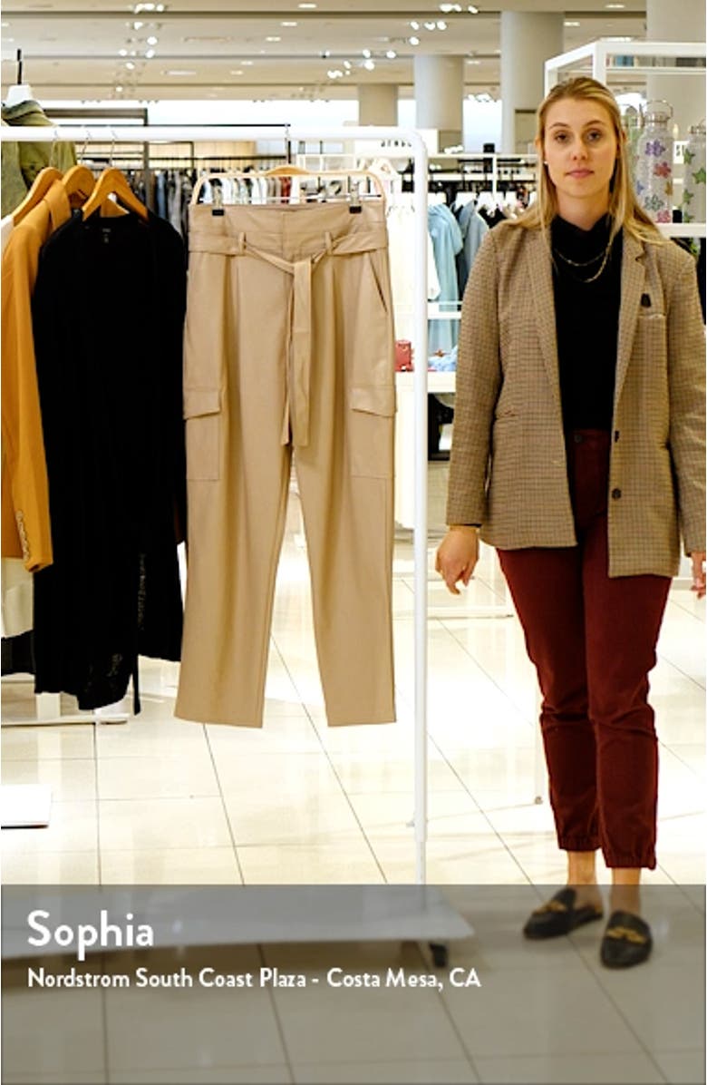 Tami Tie Waist Faux Leather Cargo Pants, sales video thumbnail