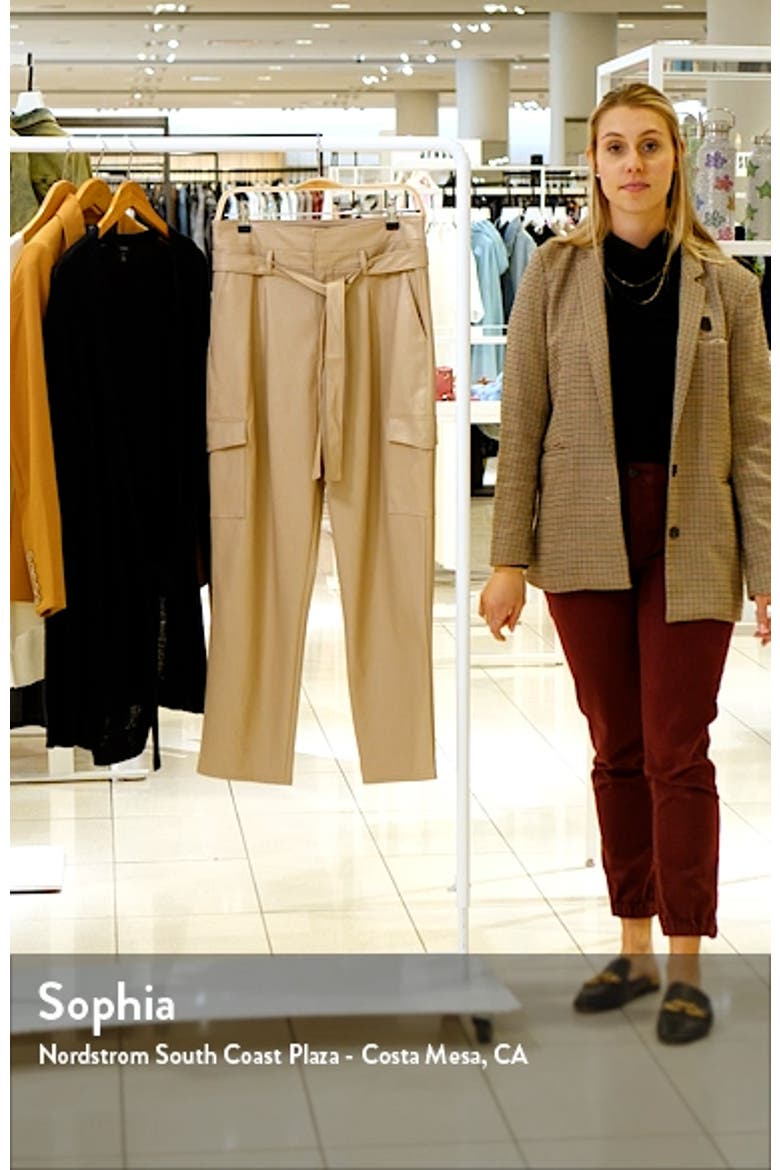 Tami Tie Waist Faux Leather Cargo Pants video