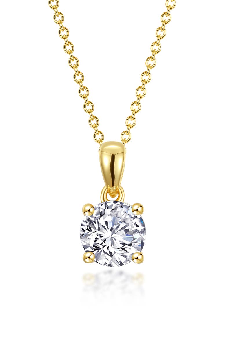 Lafonn Simulated Diamond Solitaire Pendant Necklace, Main, color, White