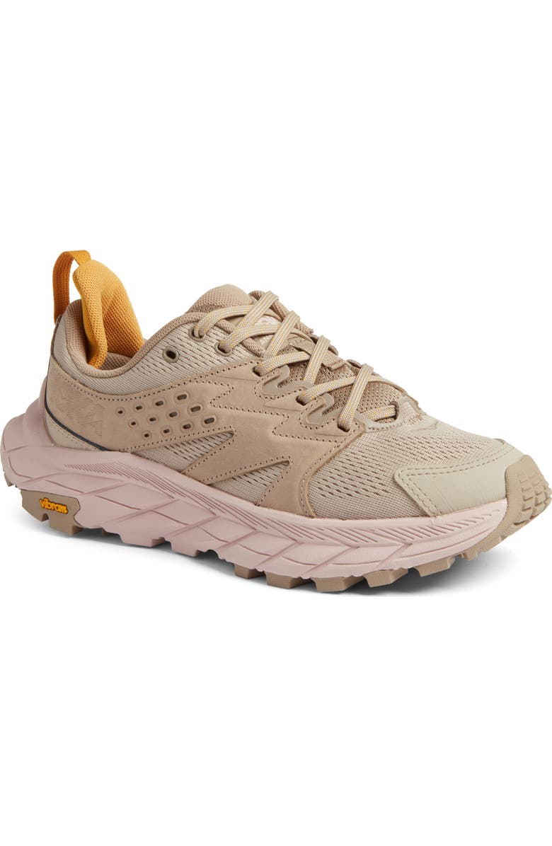 HOKA Anacapa Breeze Aero Low Breathable Trail Running Shoe, Main, color, Oxford Tan / Peach Whip