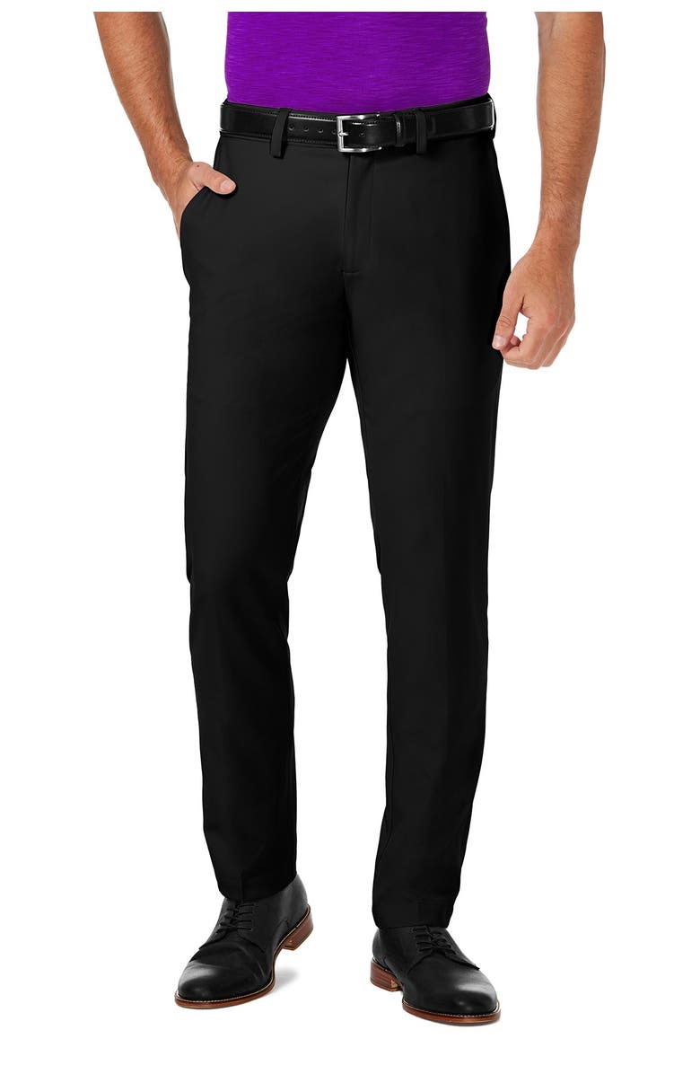 HAGGAR Cool 18<sup>®</sup> PRO Slim Fit Flat Front Pant, Main, color, Black
