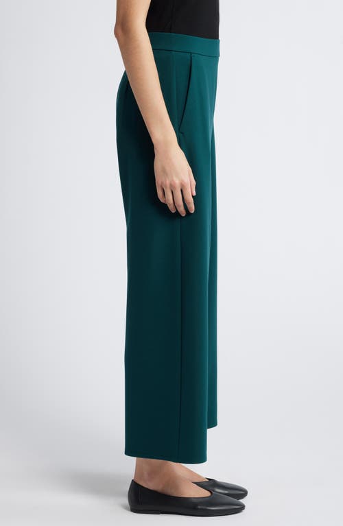 Eileen Fisher High Waist Wide Leg Ponte Pants In Green
