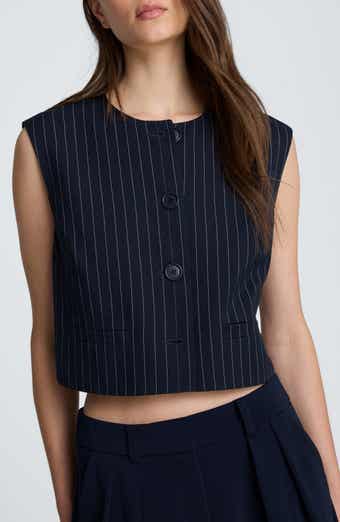 Pinstriped Boxy Vest