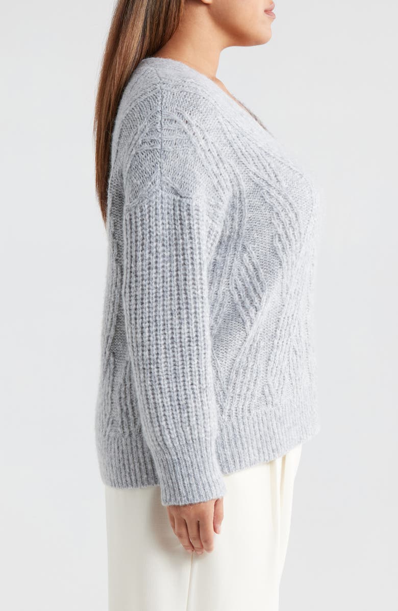 Nordstrom Alpaca Blend V-Neck Sweater, Alternate, color, Grey Heather