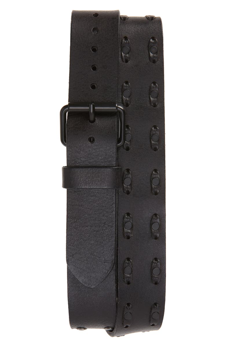 AllSaints Studded Lace Belt, Main, color,