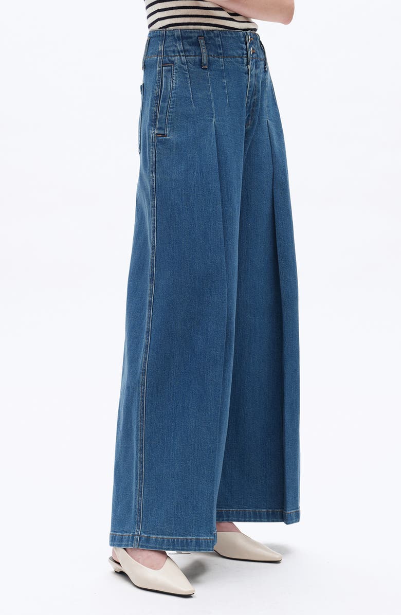 Bayeas Darted High Waist Super Wide Leg Jeans, Alternate, color, Retro Medium Blue