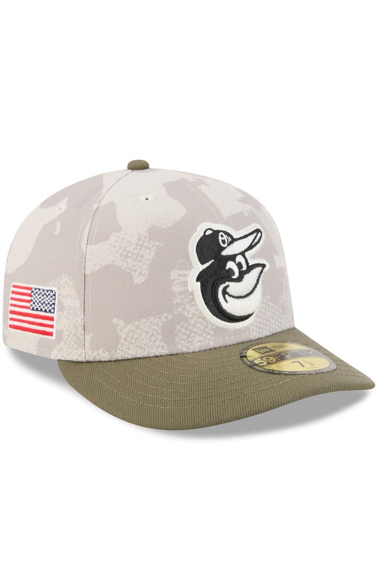 Men's New Era Light Beige/Olive Baltimore Orioles 2025 Armed Forces Day 59FIFTY Fitted Hat, Alternate, color, Light Beige