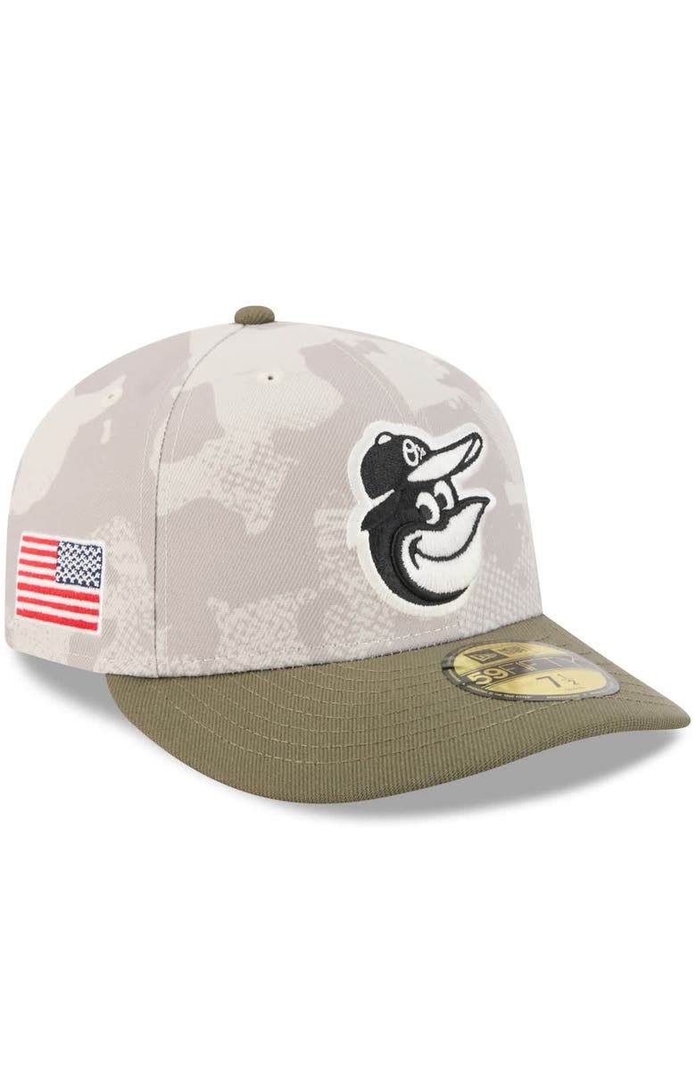 New Era Men's New Era Light Beige/Olive Baltimore Orioles 2025 Armed Forces Day 59FIFTY Fitted Hat, Alternate, color, Light Beige