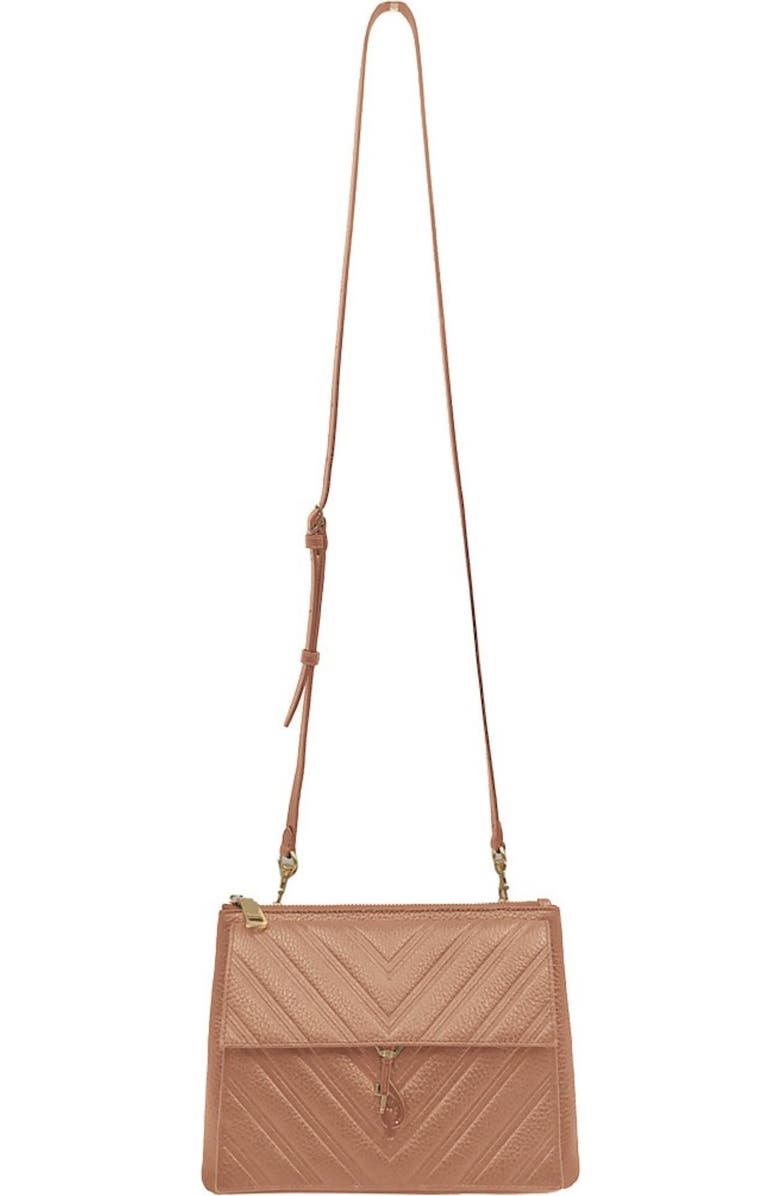 Rebecca Minkoff Edie Embossed Crossbody Bag, Alternate, color, Blushing