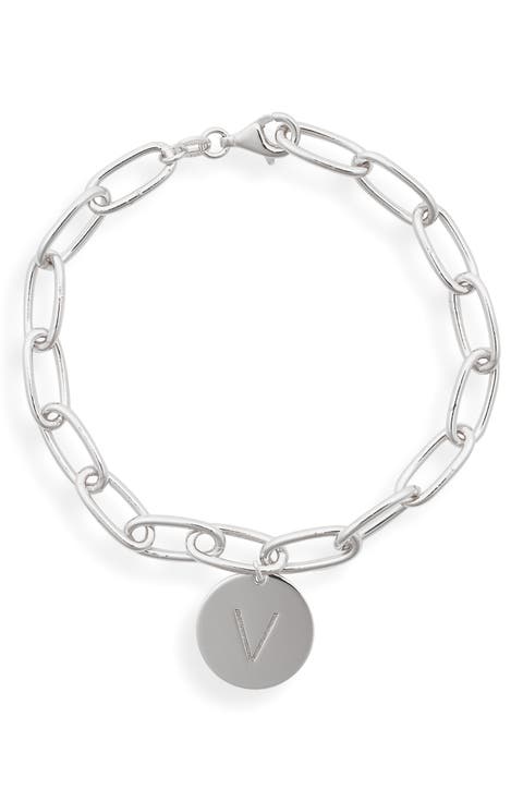 Initial Disc Charm Bracelet