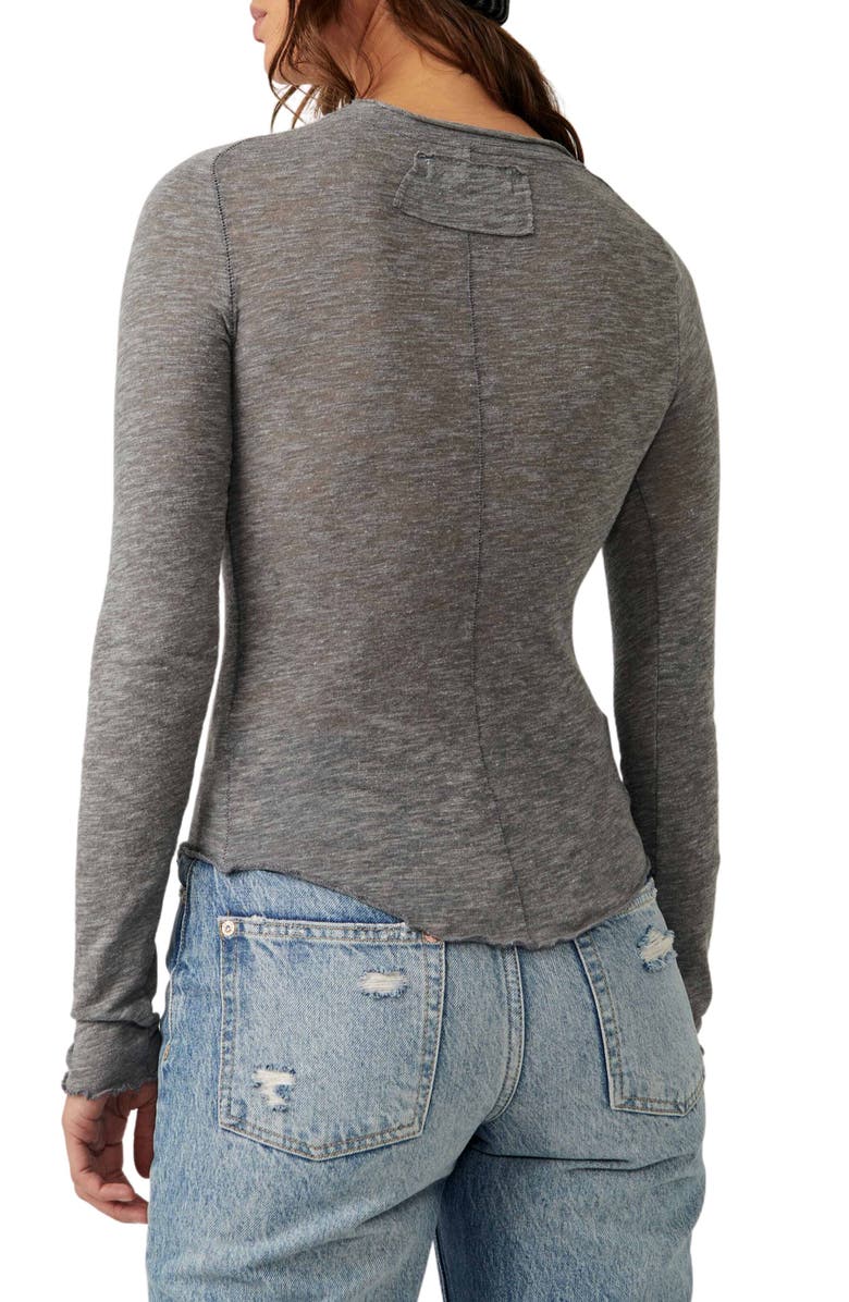Free People Be My Baby Long Sleeve Knit Top, Alternate, color, Heather Grey