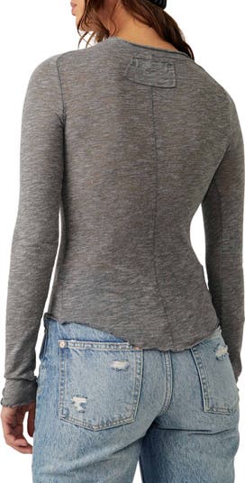フリーピープル Free People Be My Baby Long Sleeve レディース シャツ トップス Heather Grey Free People x We The Free Be My Baby Long Sleeve In Heather