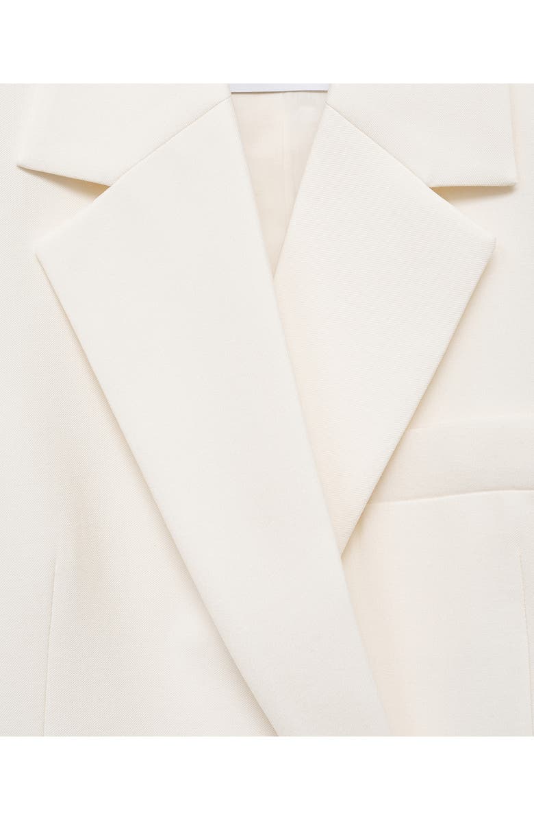 MANGO Contrasting Double Breasted Blazer, Alternate, color, White