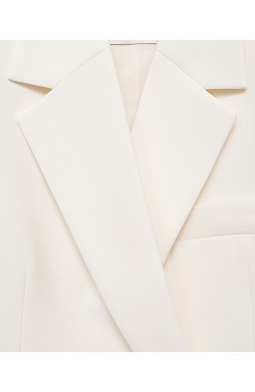 Mango Contrasting Double Breasted Blazer In White