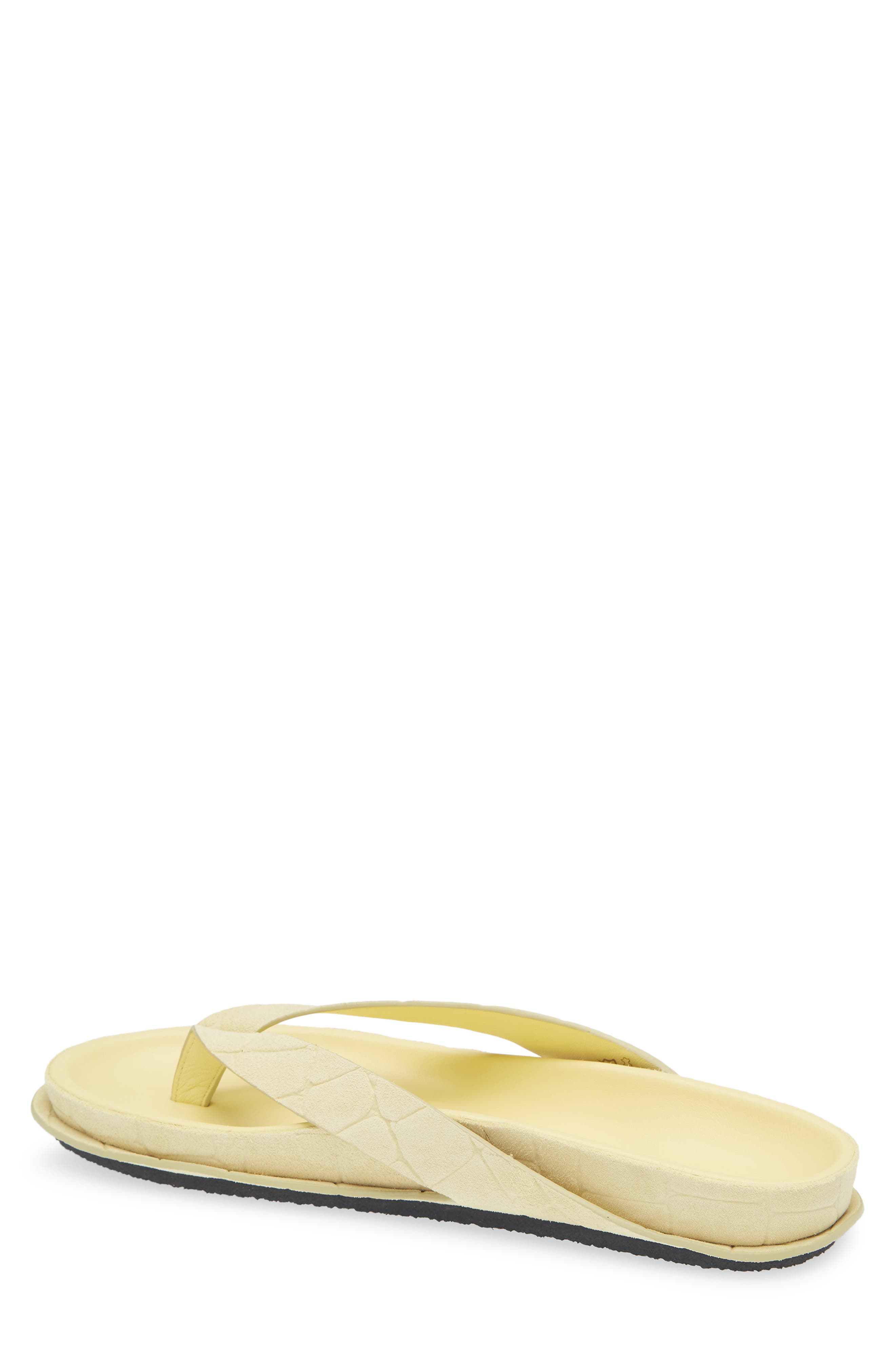 Jacquemus Les Tongs Croc Embossed Water Repellent Flip Flop, Alternate, color, Pale Yellow 205