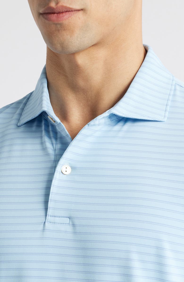 Peter Millar Bridge Stripe Performance Jersey Polo, Alternate, color, Blue Frost