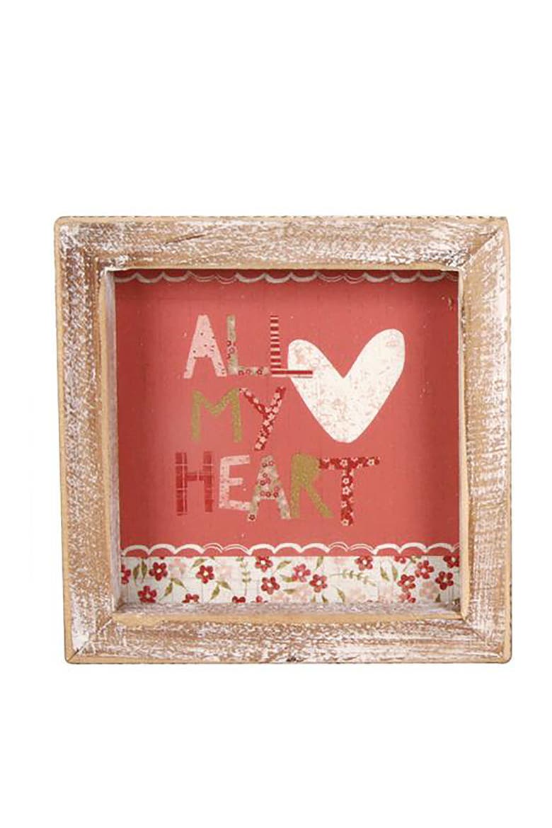 Wood MDF Paper Framed Block Set of 4 Freestanding Signs for Home Decor and Office Display, Alternate, color, Beige