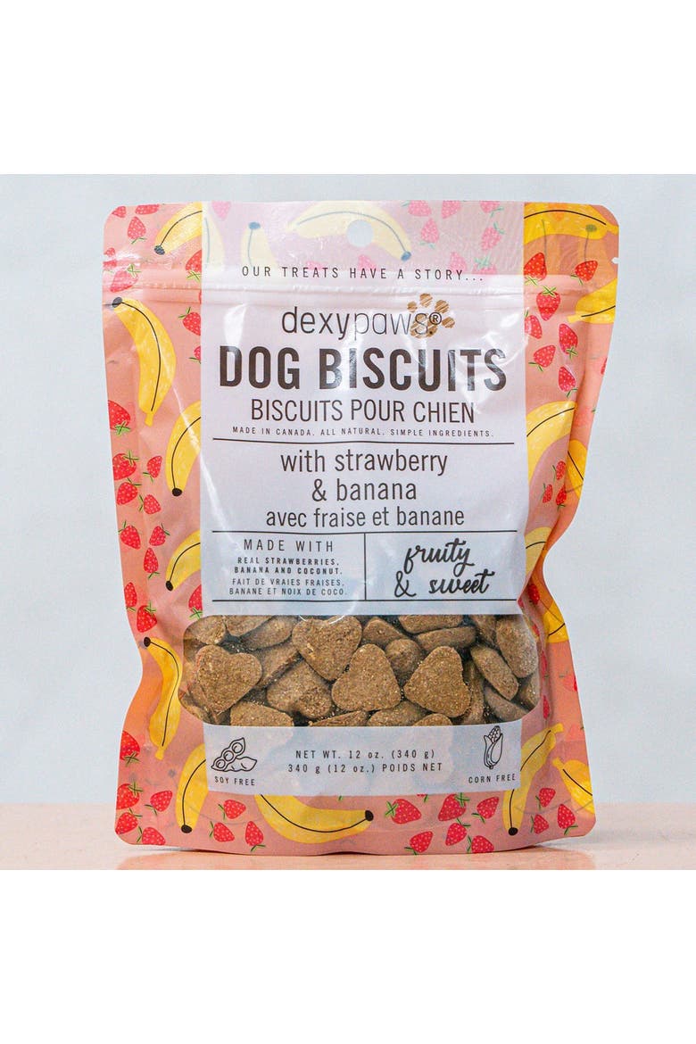 Strawberry, Banana & Coconut Dog Biscuits 12Oz Natural Pet Treats, Alternate, color, Brown