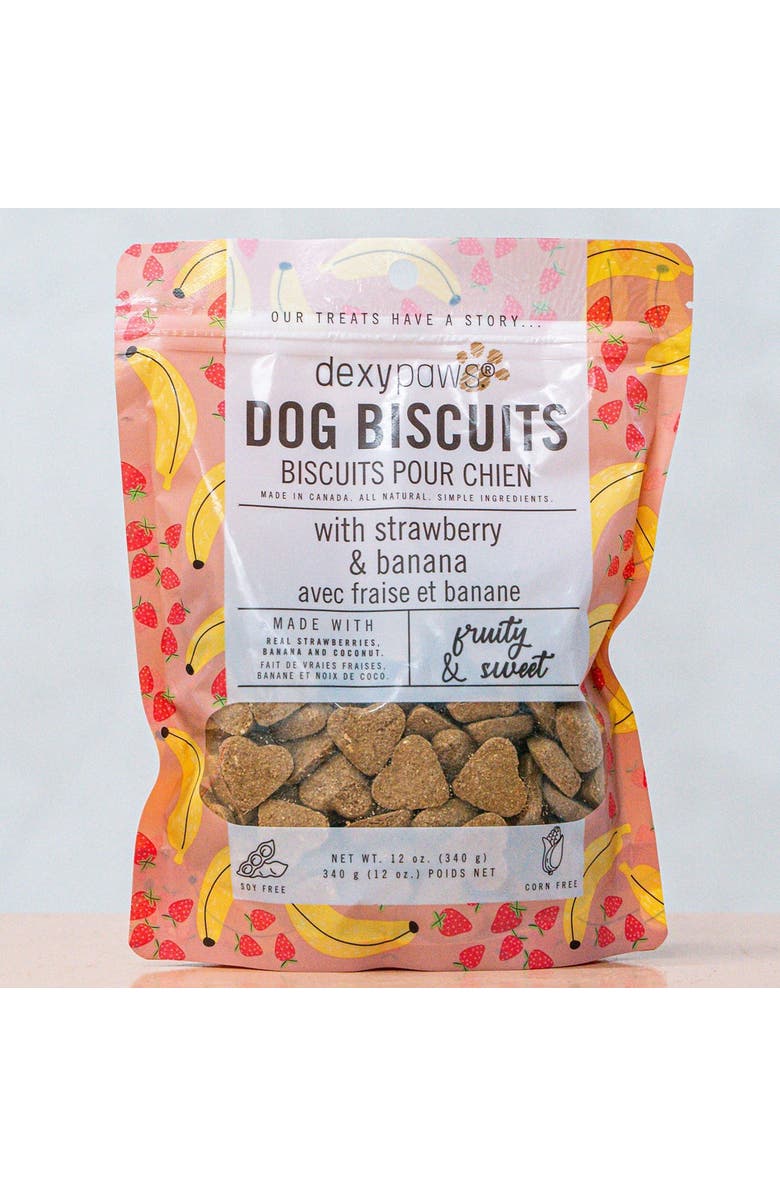 Dexypaws Strawberry, Banana & Coconut Dog Biscuits 12Oz Natural Pet Treats, Alternate, color, 