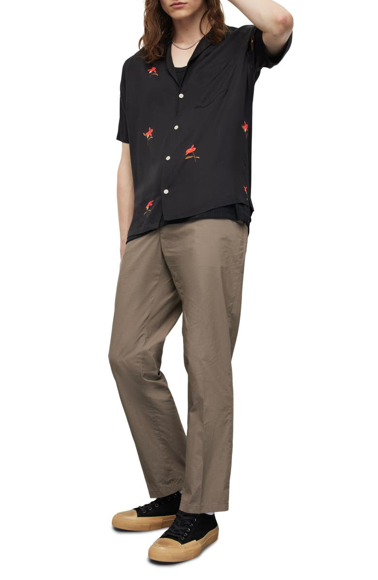 AllSaints Eivissa Relaxed Fit Floral Short Sleeve Button-Up Camp Shirt, Alternate, color, 