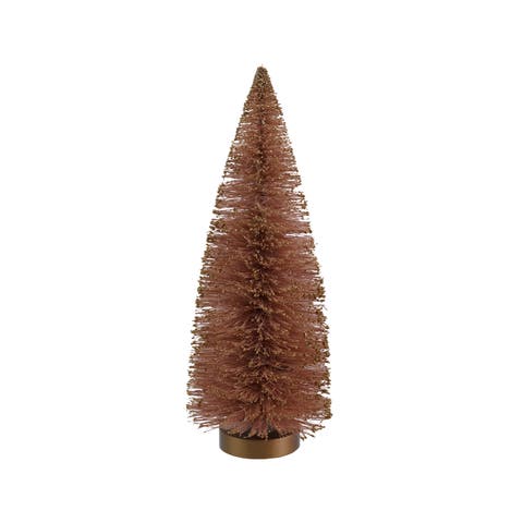 Sisal Bottle Brush Tree with Glitter, Pink