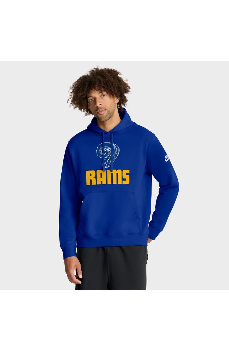 Nike Men
s Nike Royal Los Angeles Rams Best Season Rewind Club Pullover Hoodie, Main, color, Royal