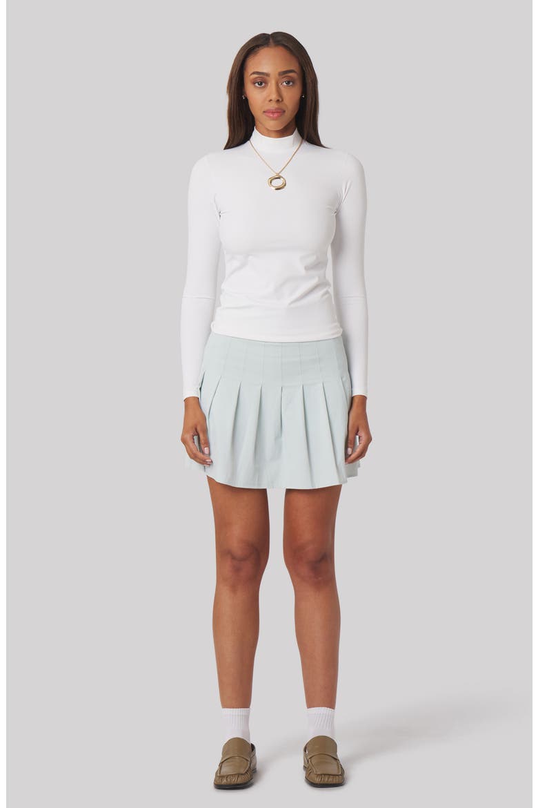 Noelle Performance Mock Neck Top, Alternate, color, WHITE