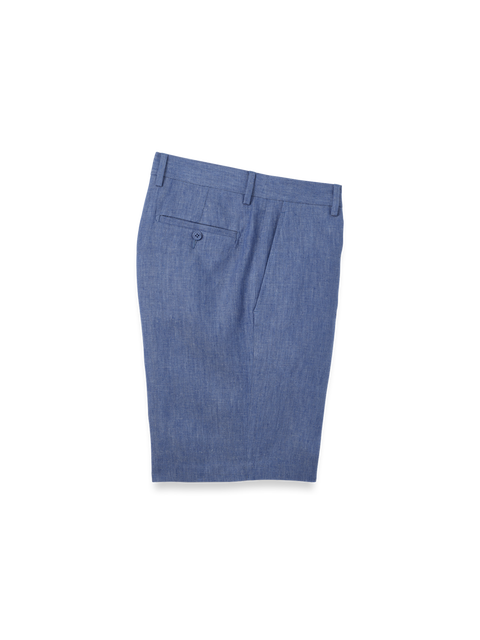 Linen Chambray Twill Flat Front Shorts