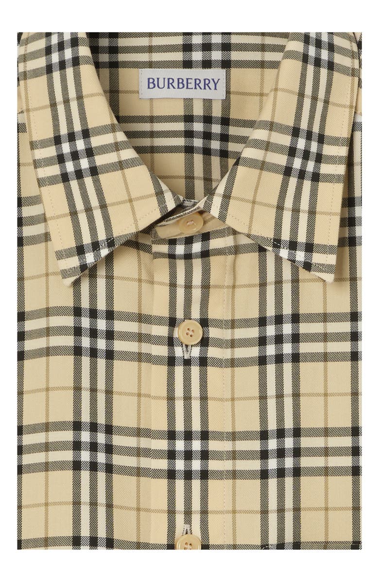 Burberry Check Cotton Shirt, Alternate, color, Grain