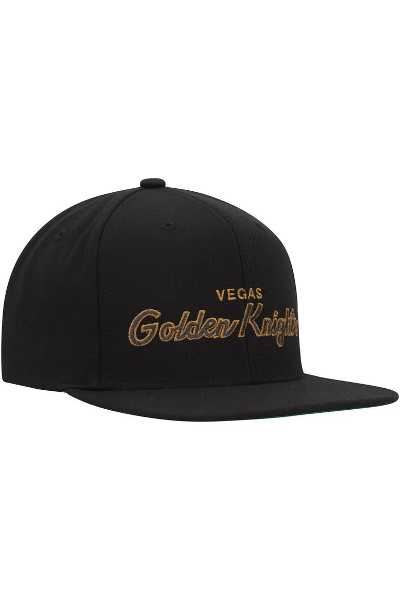 Men's Mitchell & Ness Black Vegas Golden Knights Core Team Script 2.0 Snapback Hat, Alternate, color, Black