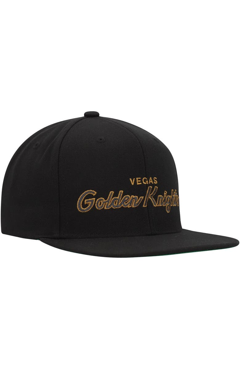 Mitchell & Ness Men's Mitchell & Ness Black Vegas Golden Knights Core Team Script 2.0 Snapback Hat, Alternate, color, Black
