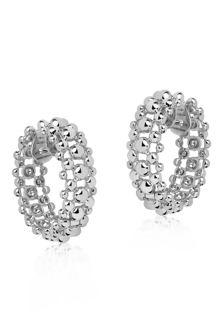 Bubbles Hoop Earrings, Main, color, WHITE GOLD