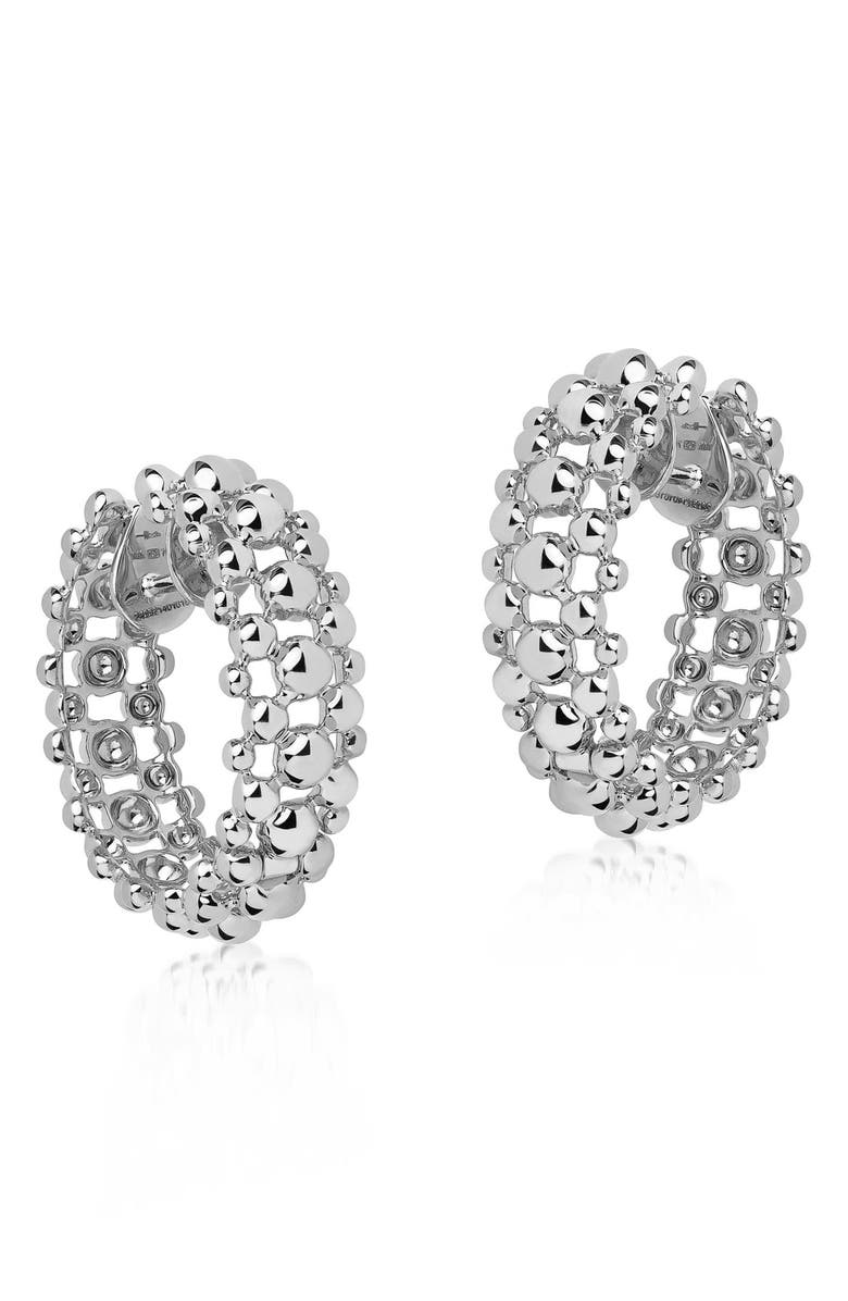 Hueb Bubbles Hoop Earrings, Main, color, White Gold