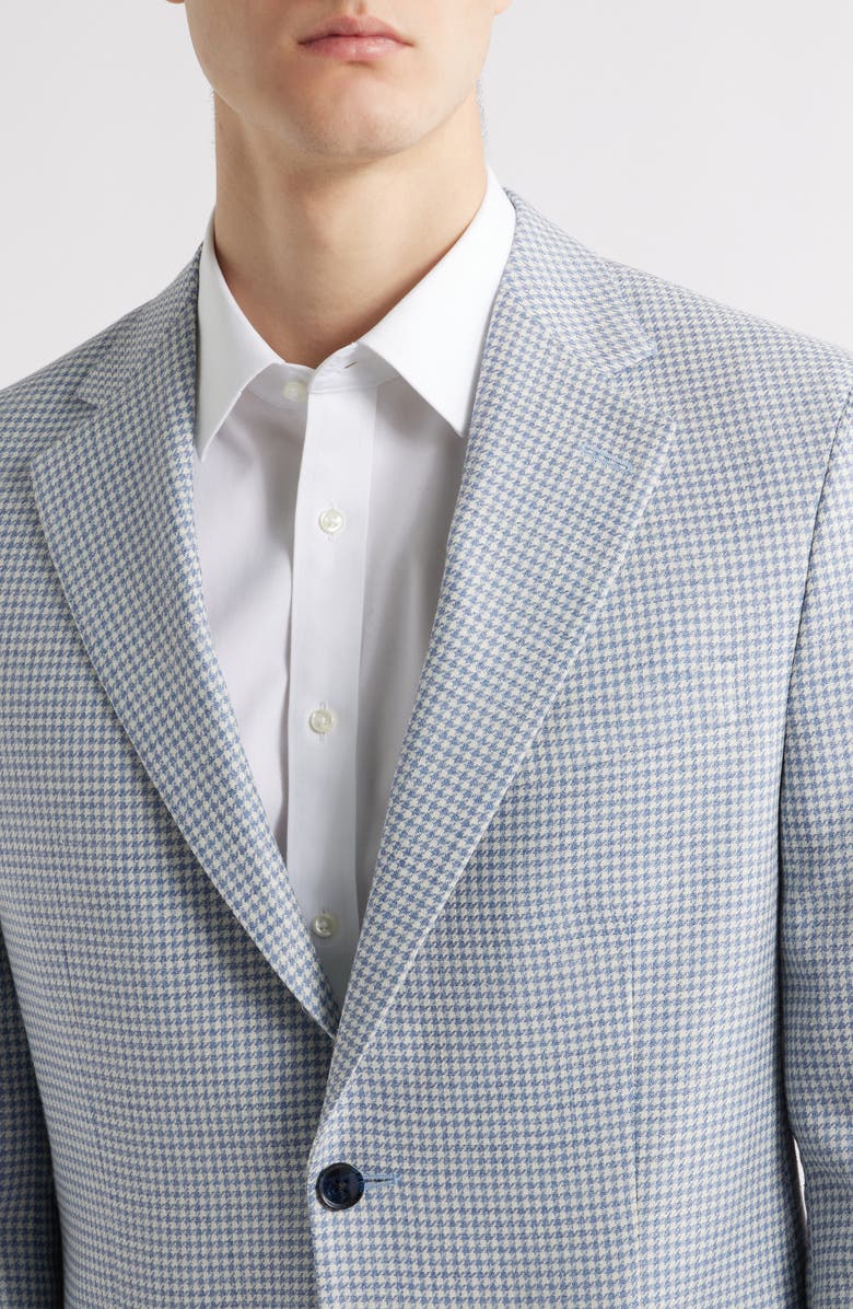 Peter Millar Hartford Classic Fit Houndstooth Wool Blend Sport Coat, Alternate, color, Light Blue