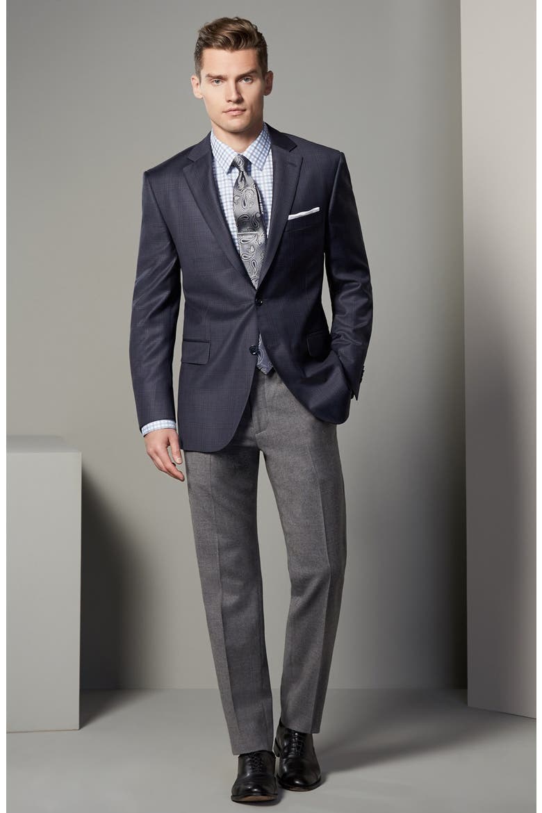 Creased Wool Chinos, Alternate, color, GREY CLOUDY HEATHER