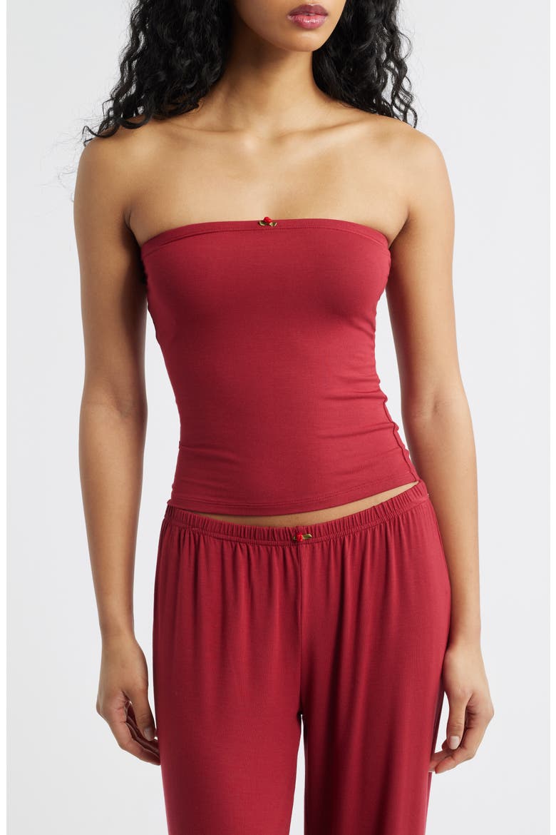 Scarlett Quinn Strapless Top, Main, color, DEEP RED