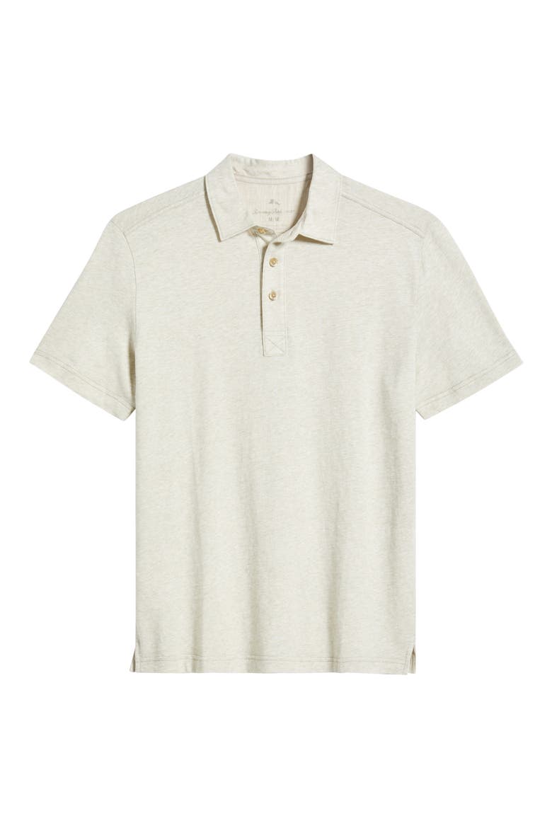 Laurito Beach Cotton & Linen Polo, Alternate, color, KHAKI HEATHER