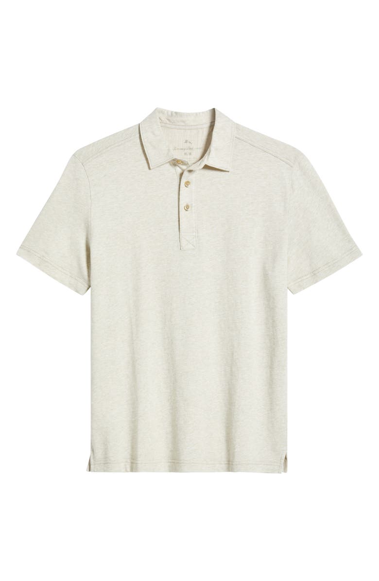 Tommy Bahama Laurito Beach Cotton & Linen Polo, Alternate, color, Khaki Heather