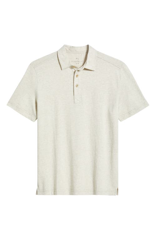 Tommy Bahama Laurito Beach Cotton & Linen Polo In Khaki Heather