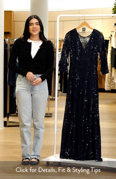 Tahari ASL Sequin Lace A-Line Gown | Nordstrom