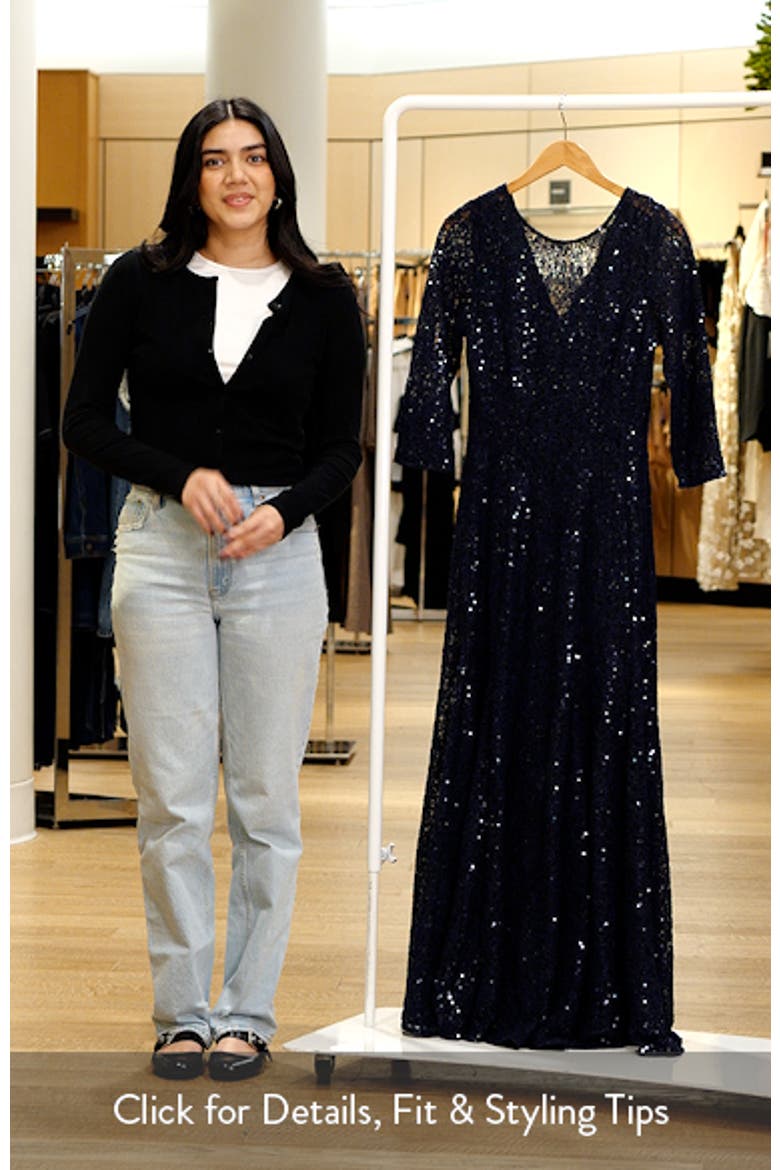 Sequin Lace A-Line Gown video