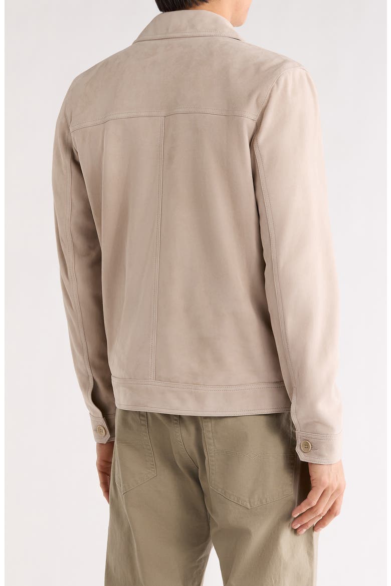 Suede Trucker Jacket, Alternate, color, SAND
