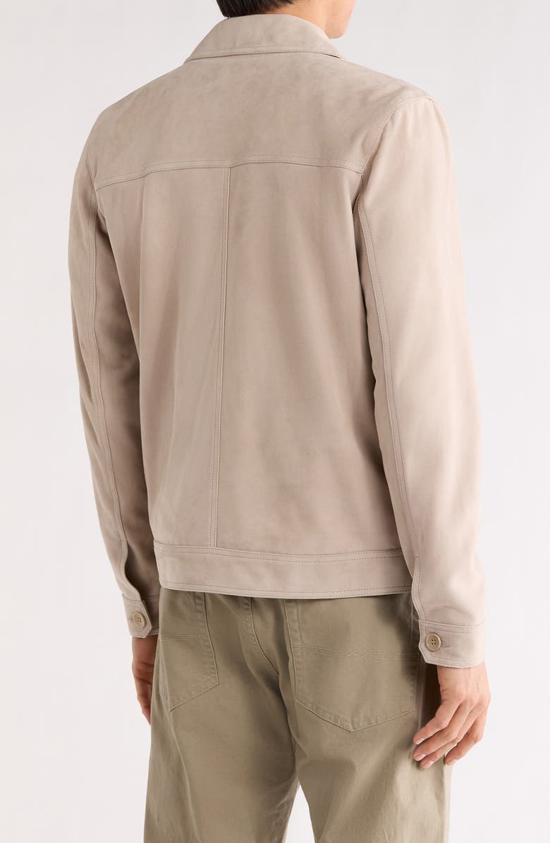 Bugatchi Suede Trucker Jacket, Alternate, color, Sand