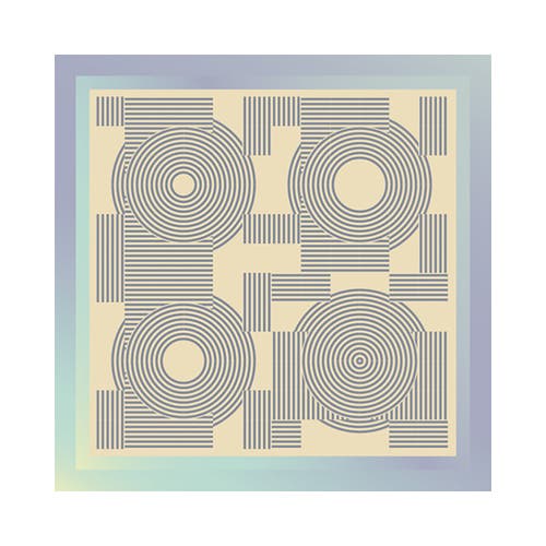 Lost Pattern Nyc "linear Language" Silk Bandana Scarf In Multi