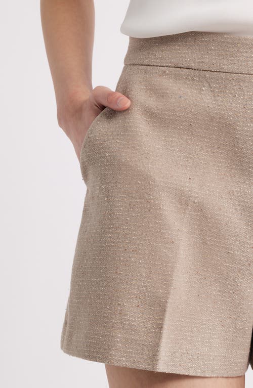 Kobi Halperin Eryx Wide-leg Tweed Shorts In Beige