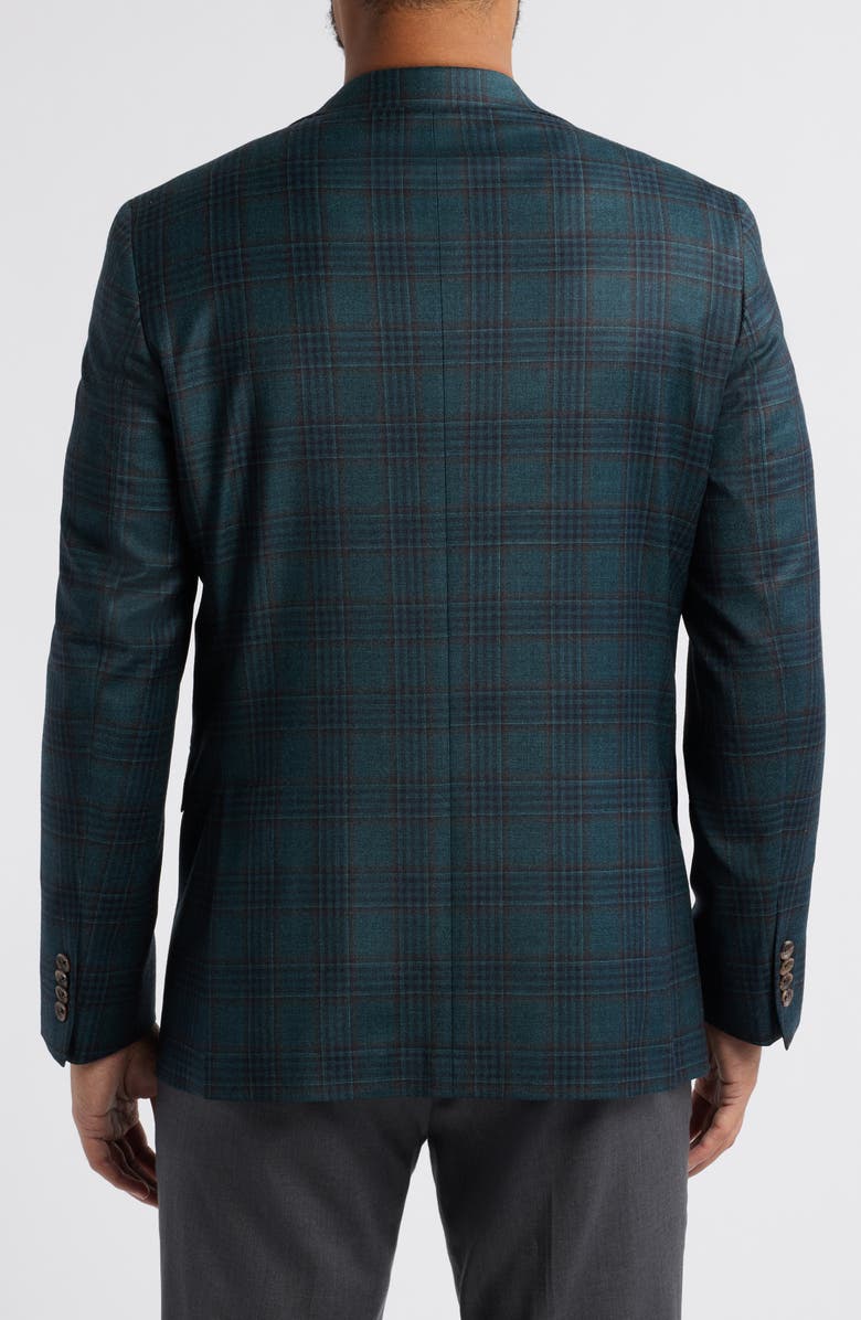 Jack Victor Midland Contemporary Fit Plaid Stretch Wool Sport Coat, Alternate, color, Olive