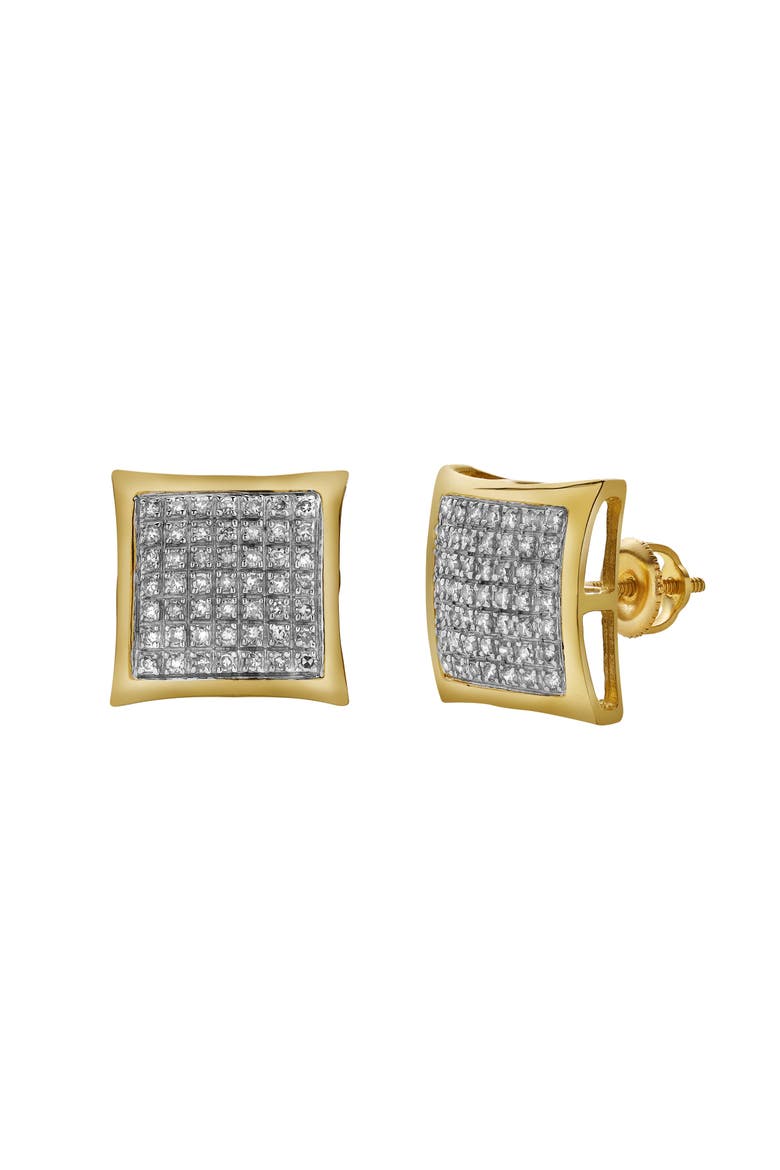 Valente 10K Yellow Gold Diamond Unisex Earrings - 0.36 Cts, Main, color, 10K Yellow Gold